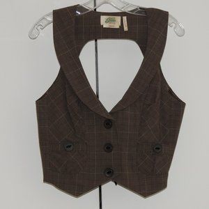 Guess plaid vest with tie back (M/L)